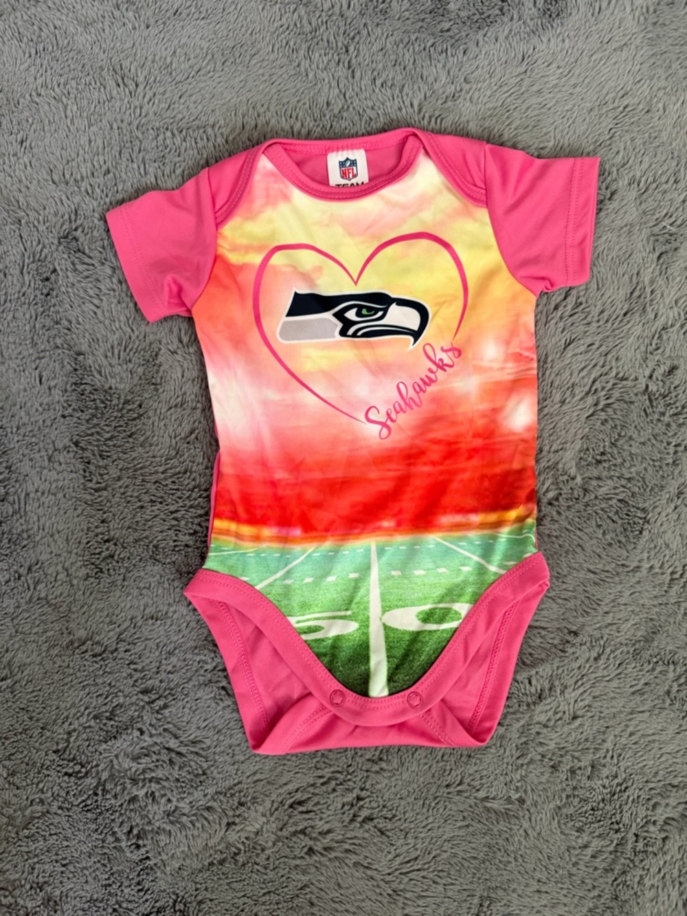 NFL Seahawks Pink Tie-Dye Baby One-Piece